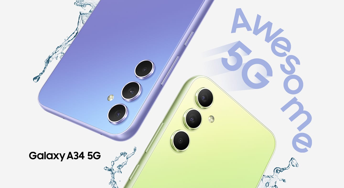 Samsung Galaxy A34 5G in lime green