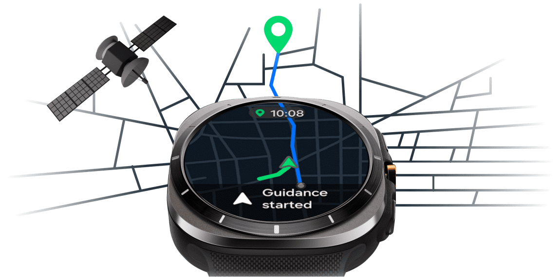 Map features on watch