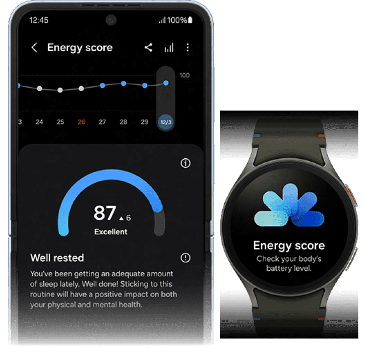 Health data shown on watch face and mobile app