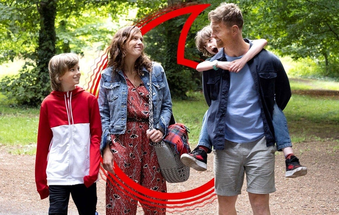 Family together outdoors