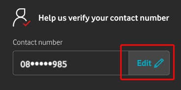 Edit your phone number