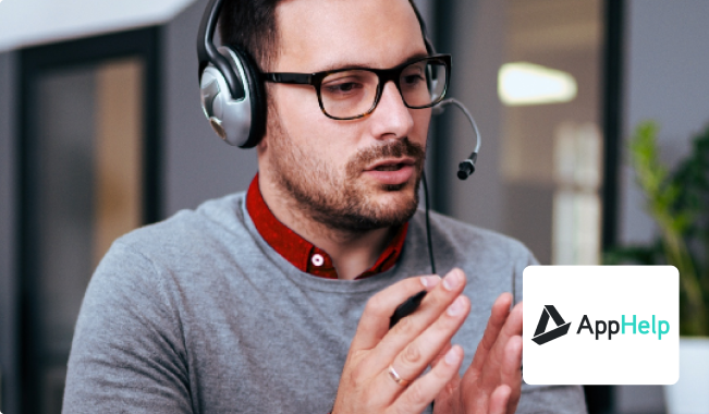 AppHelp Customer service employee speaking into headset
