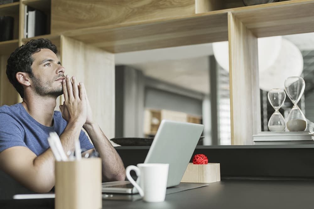 Man working at laptop