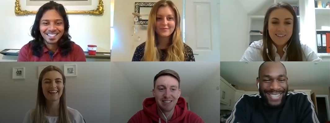 Colleagues on video call to each other